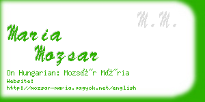 maria mozsar business card